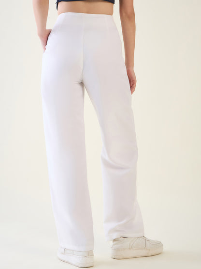 Pintuck Wide Leg Trousers with Contoured Waist