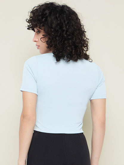 Ribbed Asymmetric Hem Crop Top