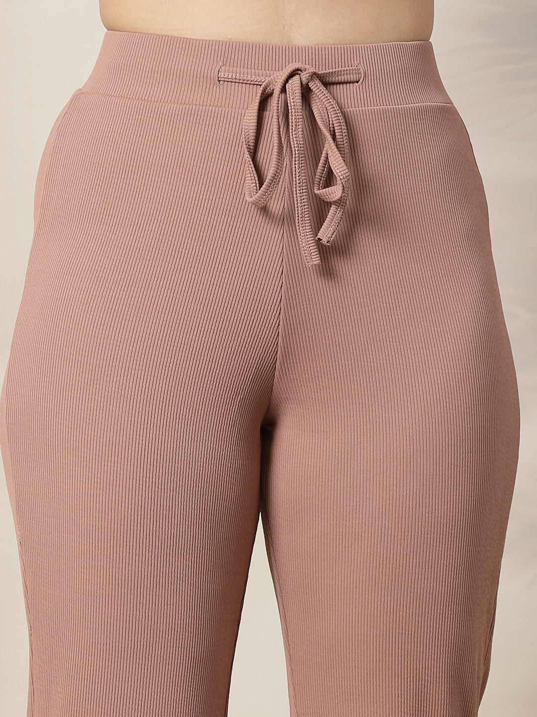 Ribbed Sweetheart Crop Top and Trouser Co-ord Set