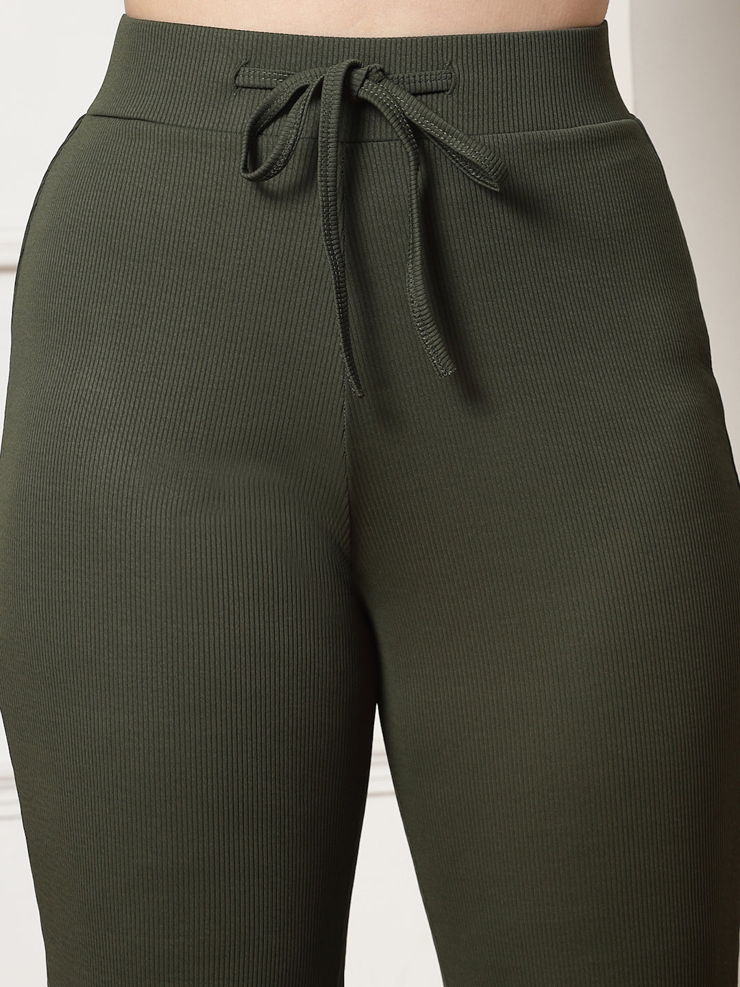 Ribbed Sweetheart Crop Top and Trouser Co-ord Set