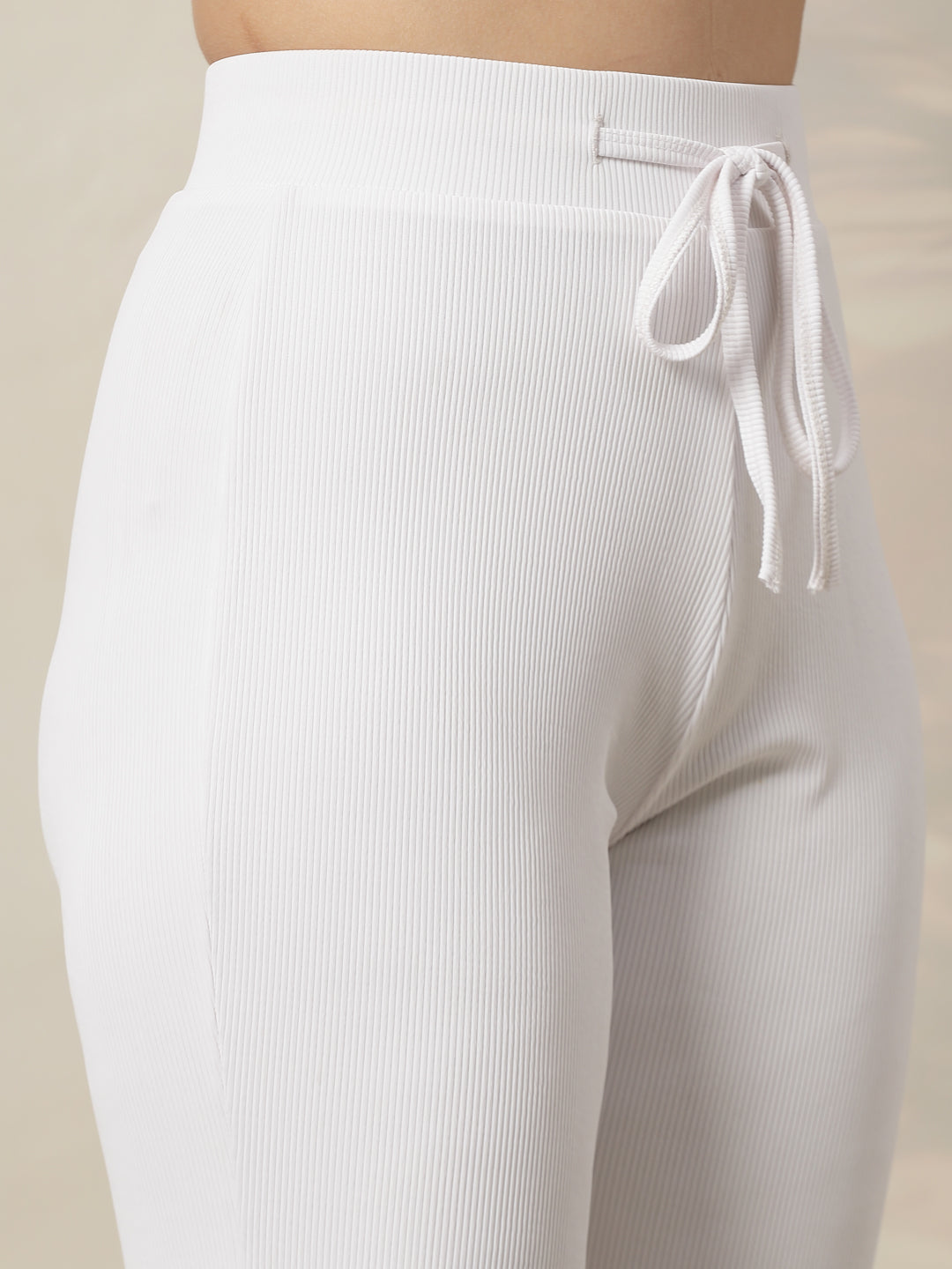 Ribbed Sweetheart Crop Top and Trouser Co-ord Set