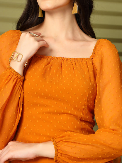 Ruffle Mini Dress with Long Sleeves