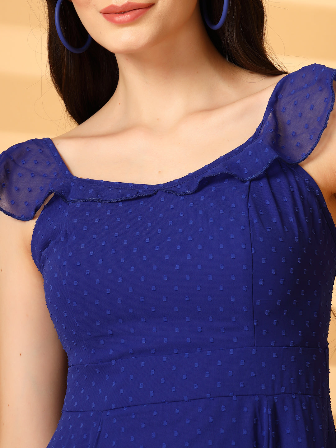 Ruffle Strap Backless Maxi Dress