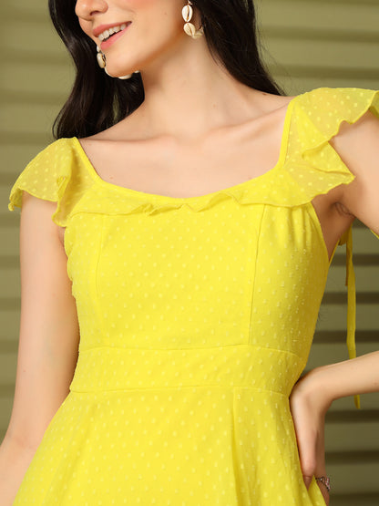 Ruffle Strap Backless Maxi Dress