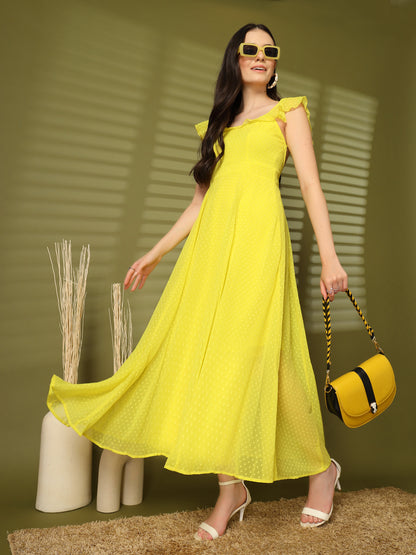 Ruffle Strap Backless Maxi Dress