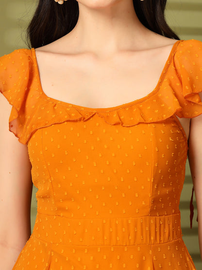 Ruffle Strap Backless Maxi Dress