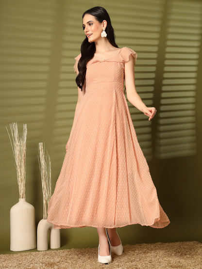 Ruffle Strap Backless Maxi Dress