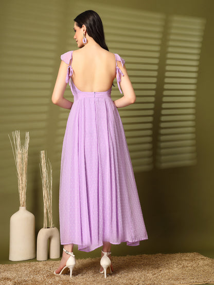 Ruffle Strap Backless Maxi Dress