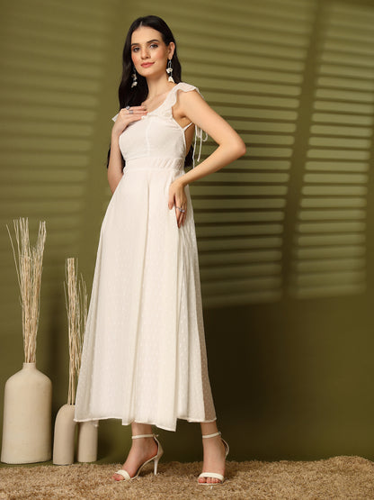 Ruffle Strap Backless Maxi Dress