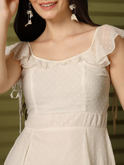 Ruffle Strap Backless Maxi Dress