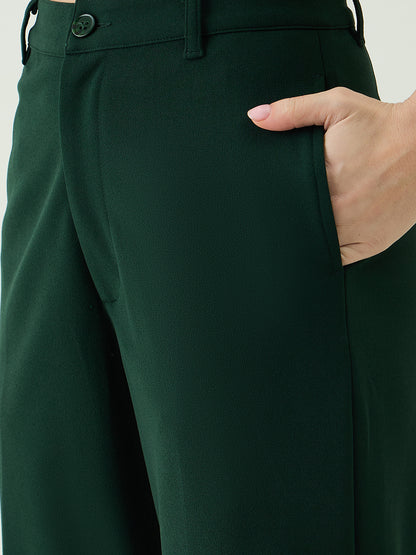 Sleeveless Collared Top and Tailored Trousers Set