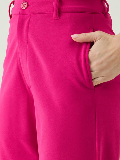 Sleeveless Collared Top and Tailored Trousers Set