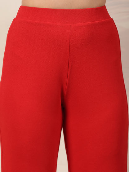 Sleeveless Ruched Crop Top and Trouser Co-ord Set