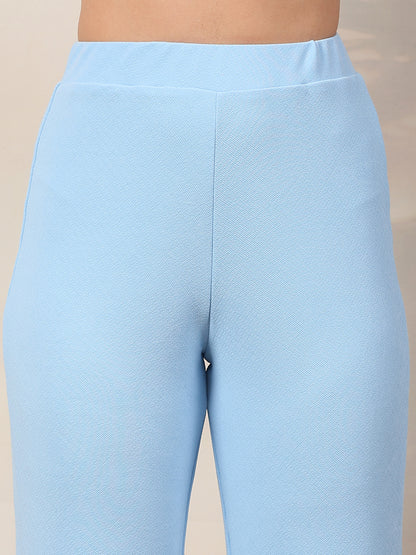 Sleeveless Ruched Crop Top and Trouser Co-ord Set