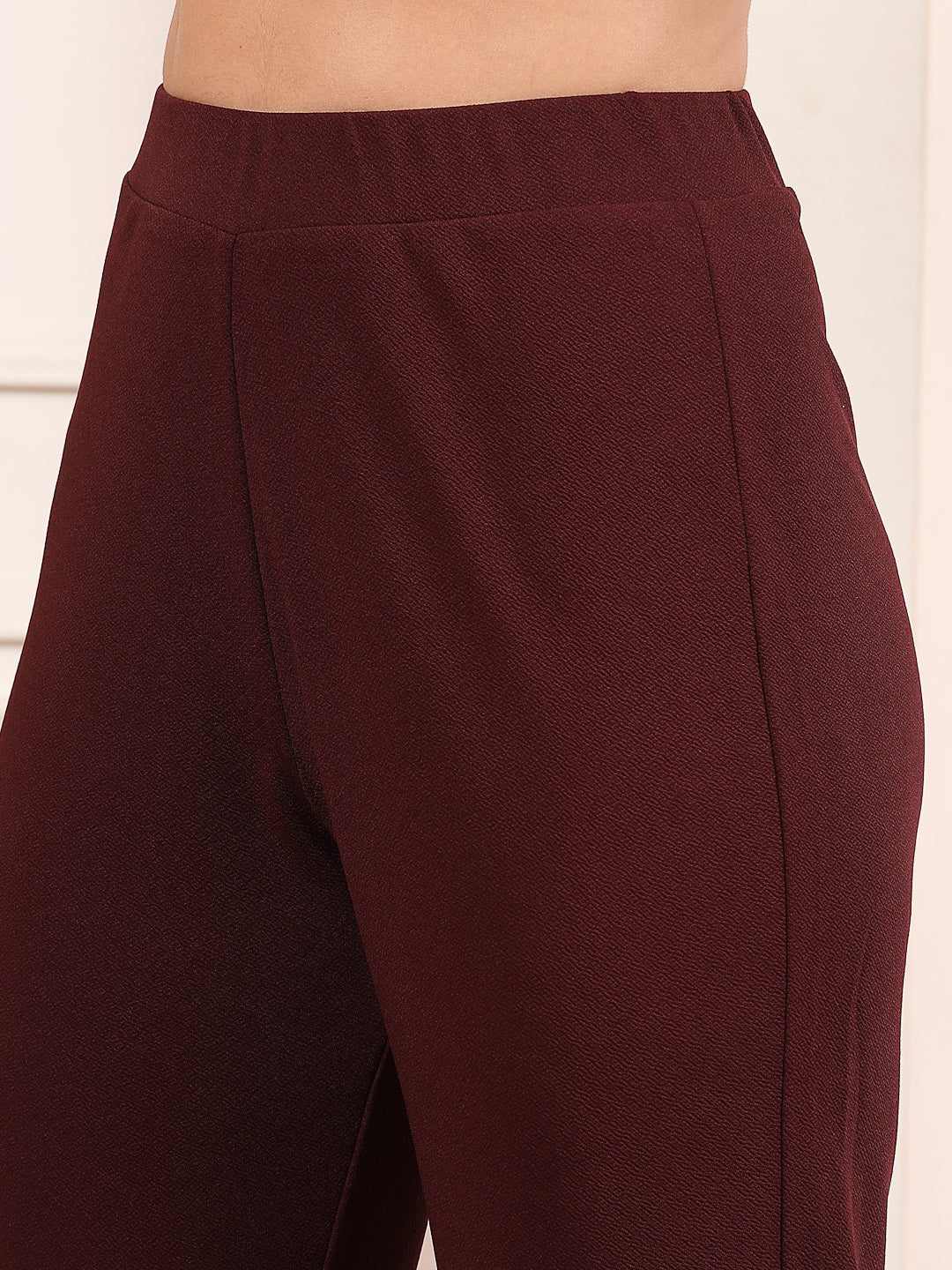 Sleeveless Ruched Crop Top and Trouser Co-ord Set