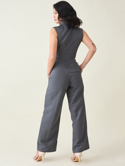 Sleeveless Waistcoat Wrap Top and Trouser Set