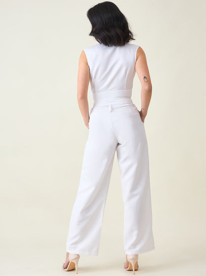 Sleeveless Waistcoat Wrap Top and Trouser Set