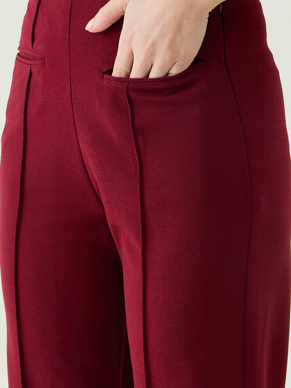 Strapless Button-Front Crop Top and Trousers Set