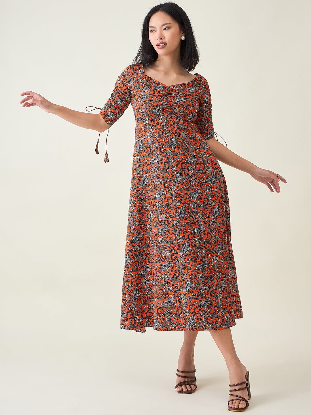 AAYU Sweetheart Neck A-Line Dress