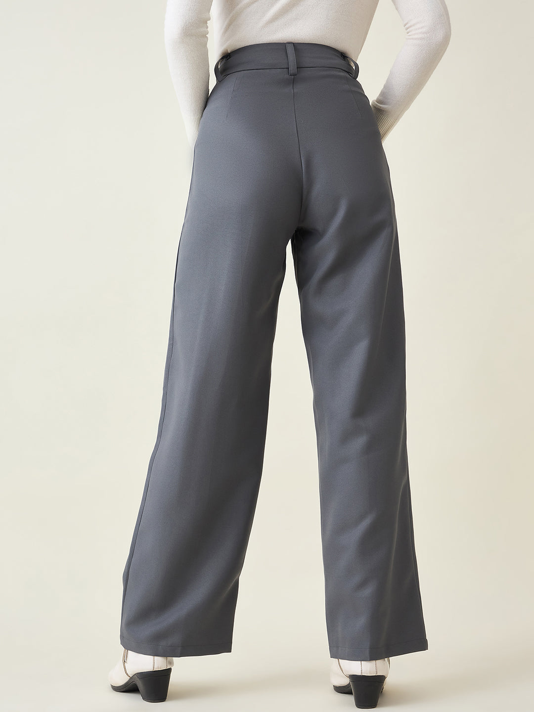 Tailored Twill Trousers with Button Flap Pockets