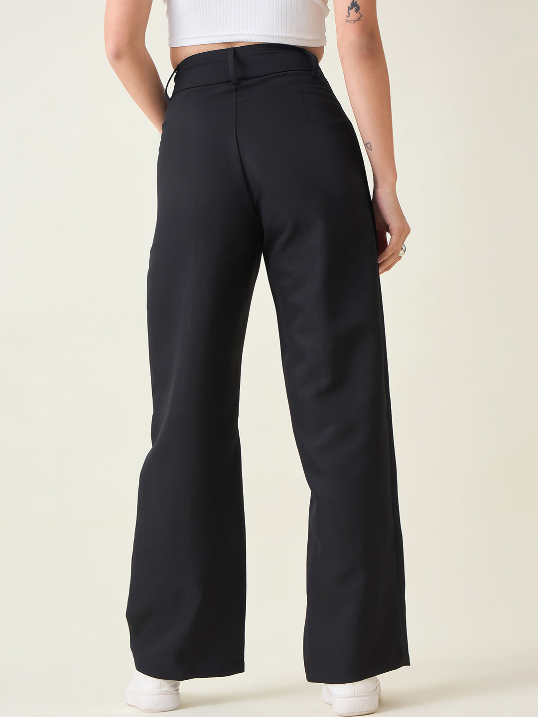 Tailored Twill Trousers with Button Flap Pockets