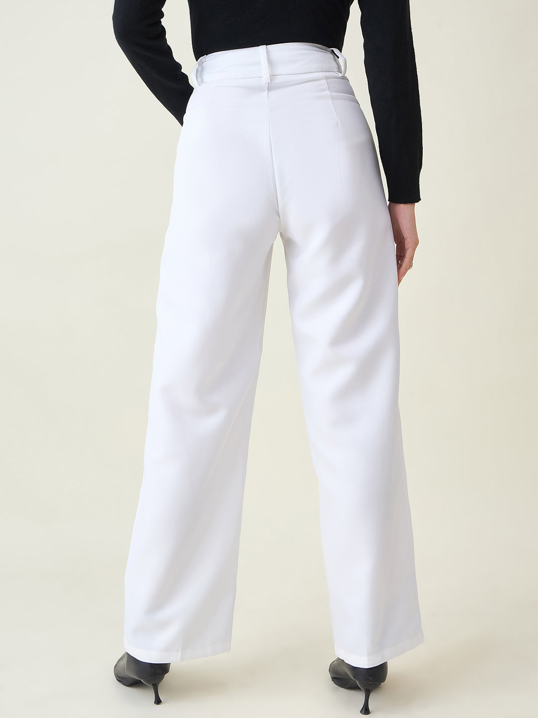 Tailored Twill Trousers with Button Flap Pockets