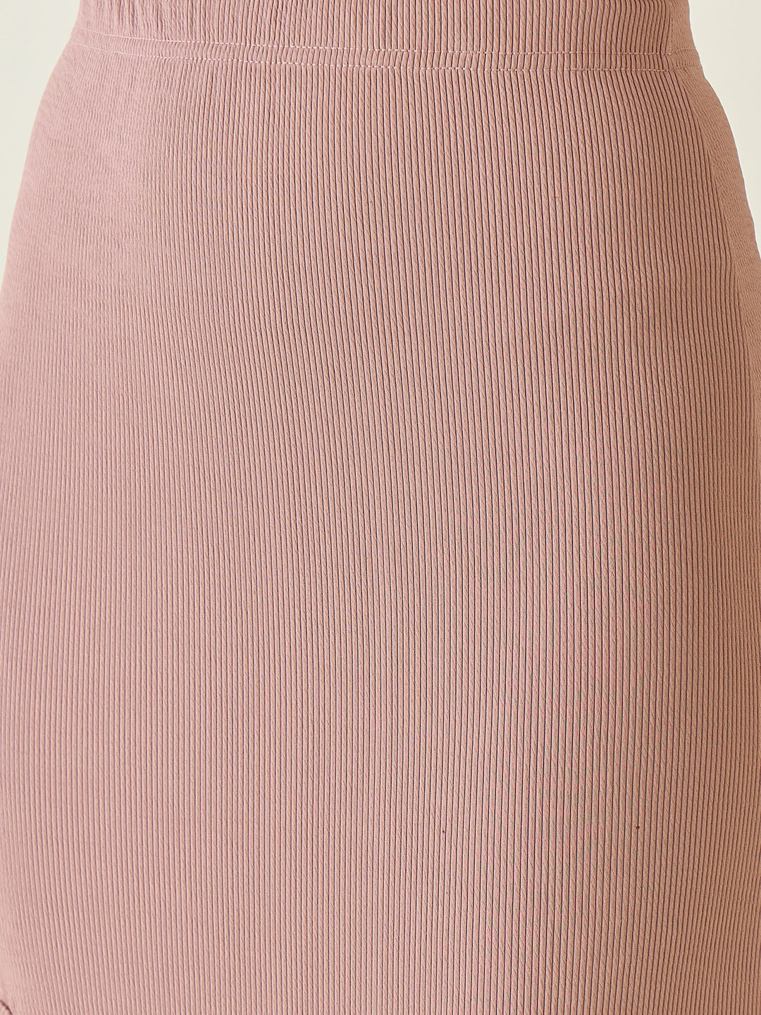 Textured Knit Crop Top and Slit Skirt Set