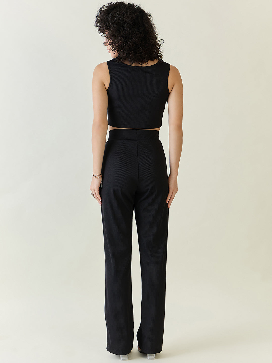 Textured Knit Square Neck Strap Co-ord Set