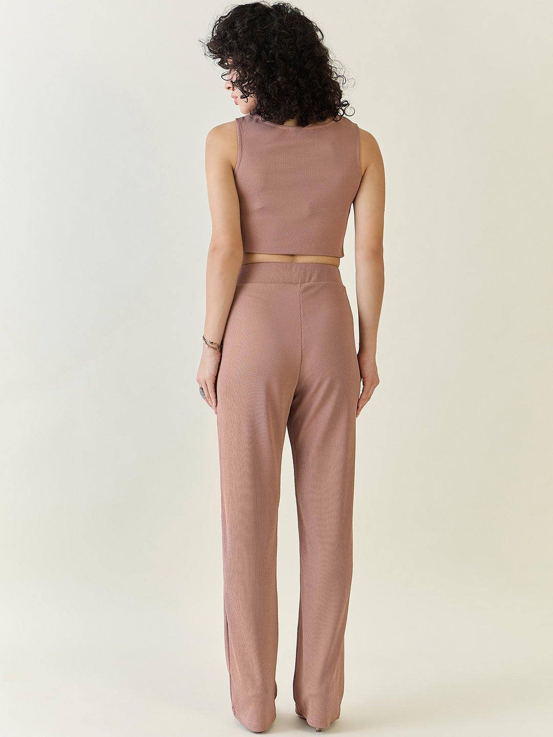 Textured Knit Square Neck Strap Co-ord Set