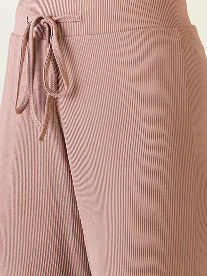 Textured Knit Square Neck Strap Co-ord Set