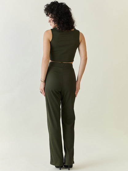 Textured Knit Square Neck Strap Co-ord Set