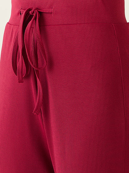 Textured Knit Square Neck Strap Co-ord Set