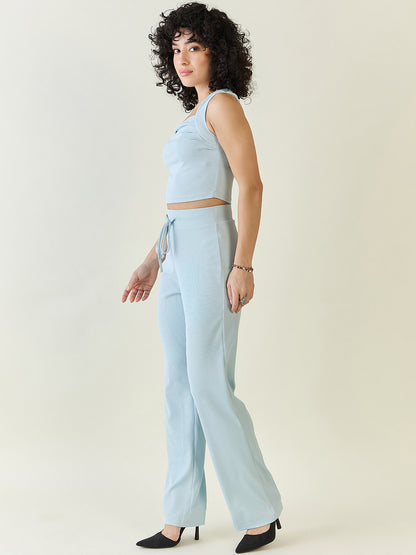 Textured Knit Square Neck Strap Co-ord Set