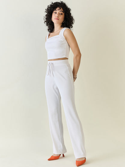 Textured Knit Square Neck Strap Co-ord Set