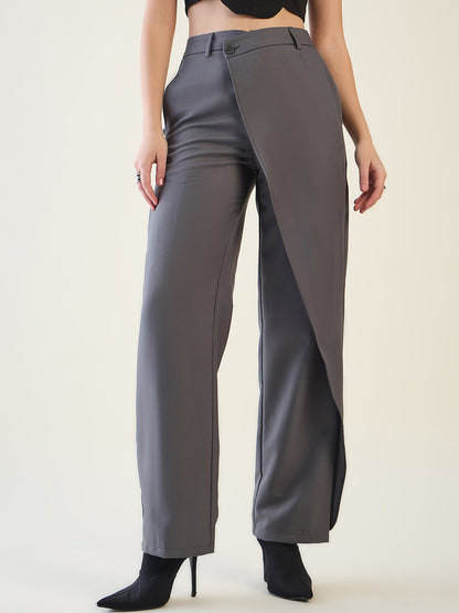 Wrap-Front Trousers with Contoured Waist