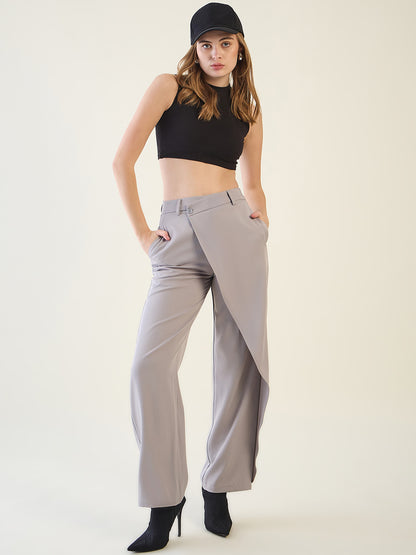 Wrap-Front Trousers with Contoured Waist