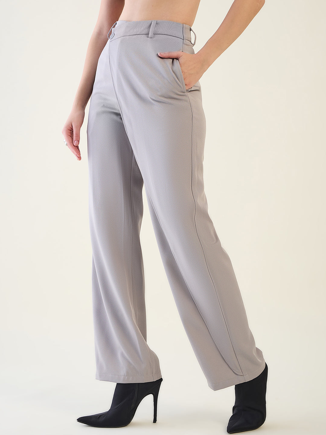 Wrap-Front Trousers with Contoured Waist