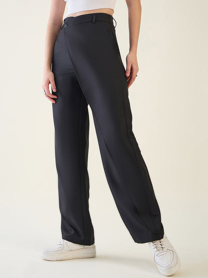 Wrap-Front Trousers with Contoured Waist