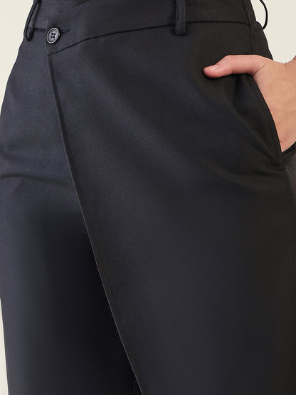 Wrap-Front Trousers with Contoured Waist