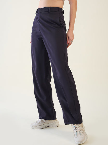 Wrap-Front Trousers with Contoured Waist