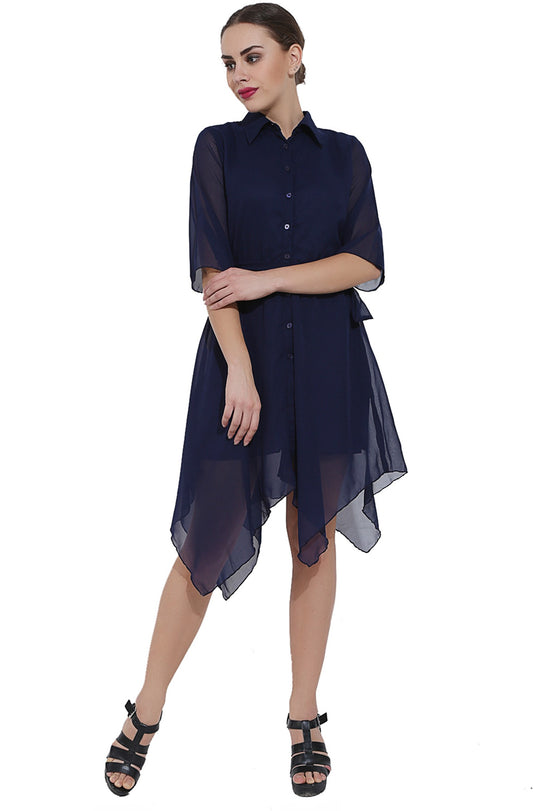 Women Shirt Blue Dress