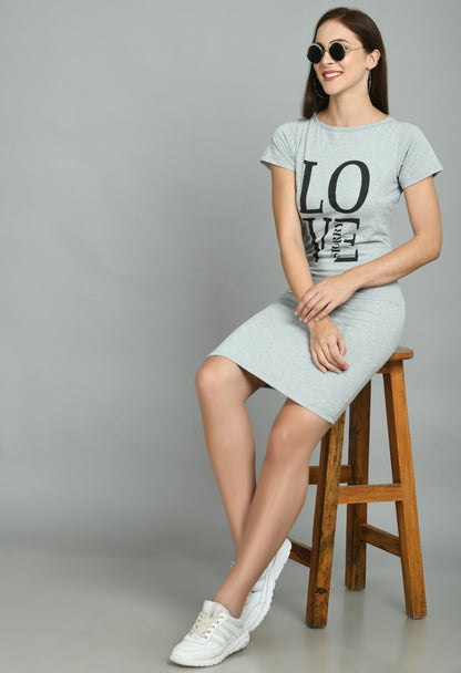 Aayu Women Love Story Printed Slogan Dress