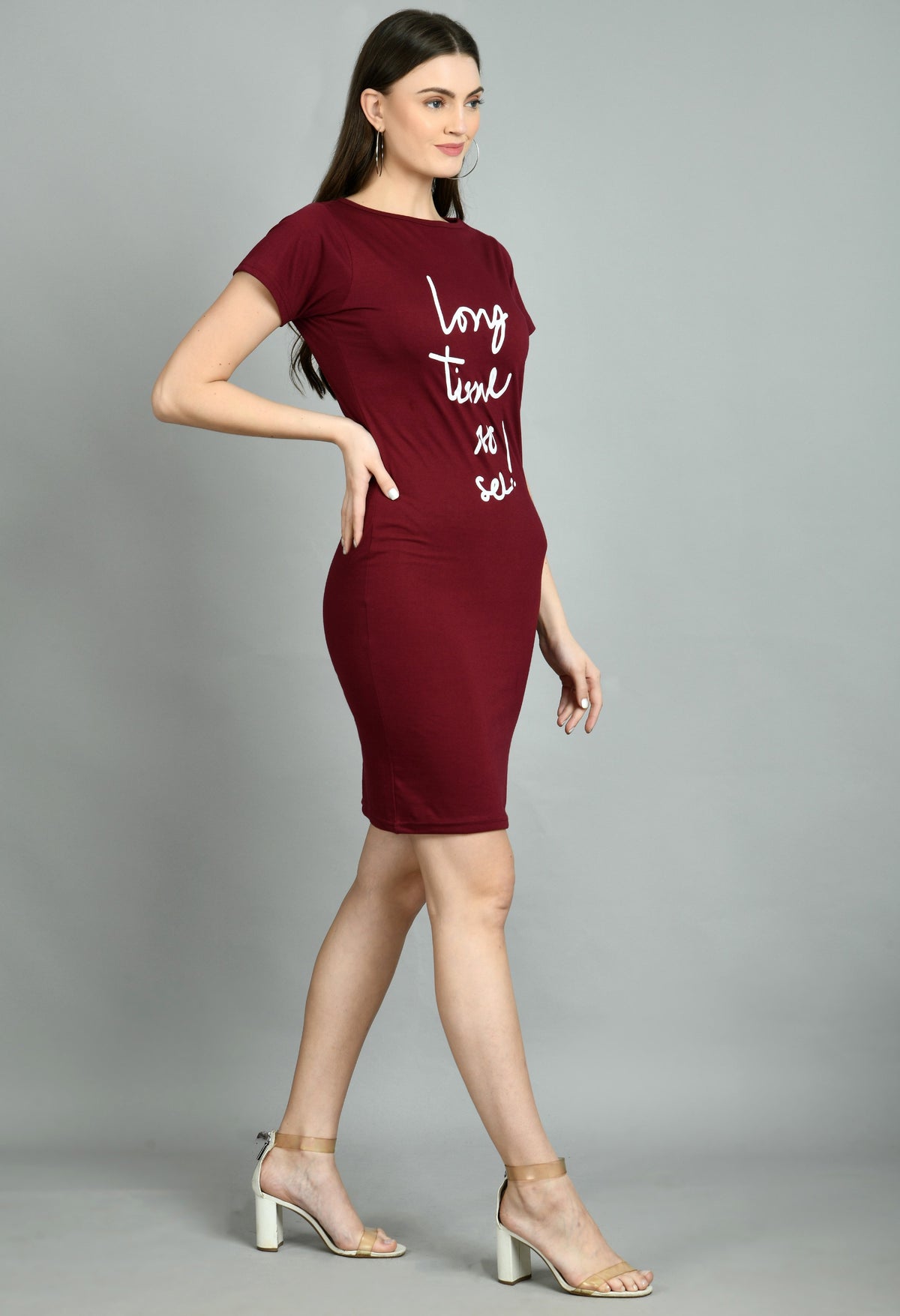 Aayu Women Long Time Slogan Dress