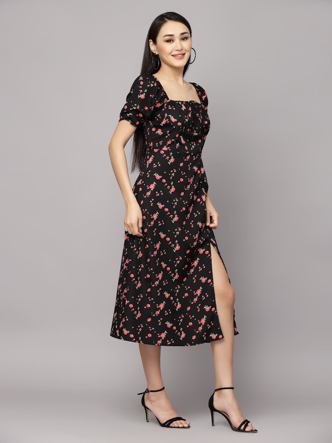 Aayu Women Floral Print yoke Dress