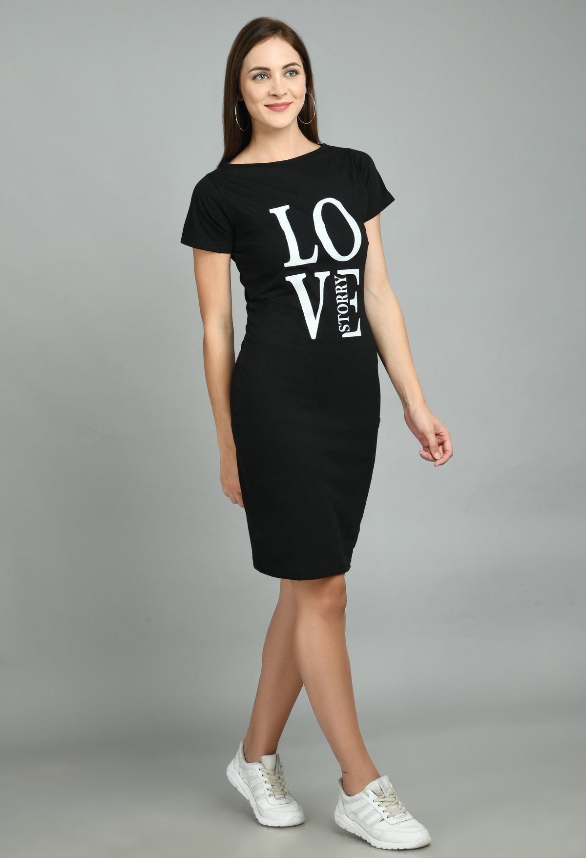 Aayu Women Love Story printed Slogan Dress