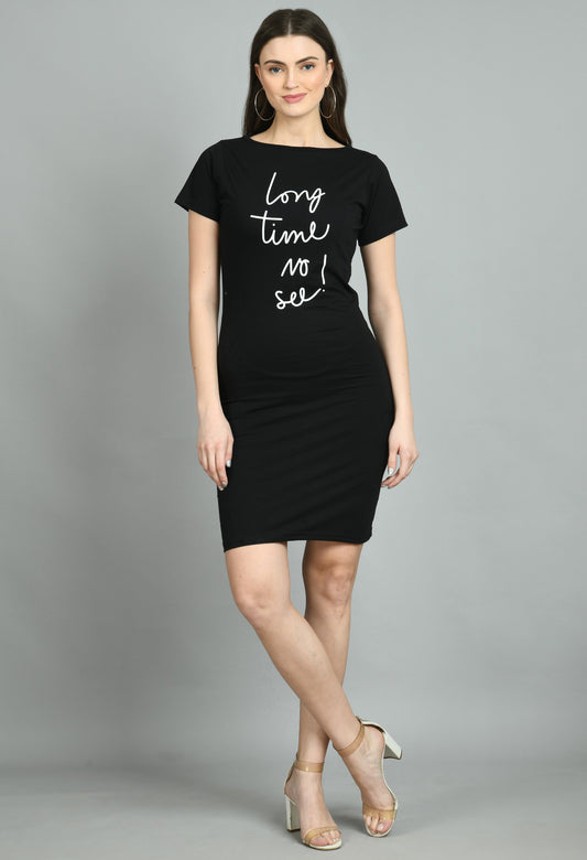 Aayu Women Long Time Slogan Dress