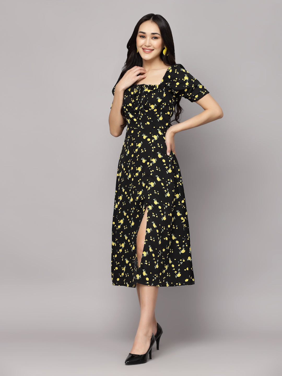 Aayu Women Floral Print yoke Dress