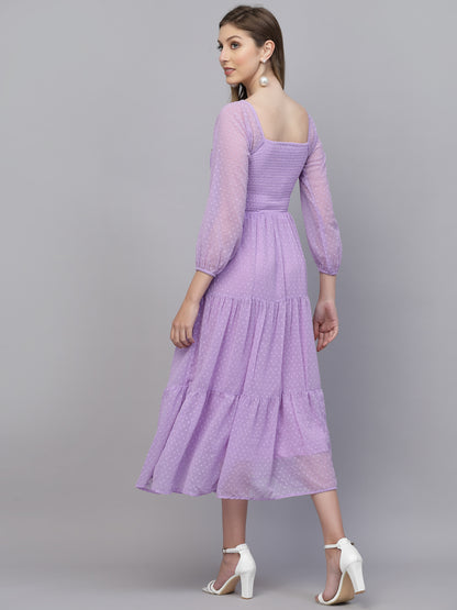 Aayu Women Dobby Smoking Dress