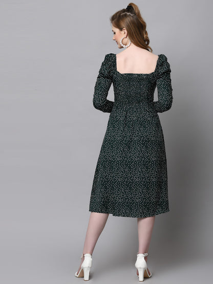AAYU Women A-Line Green Dress