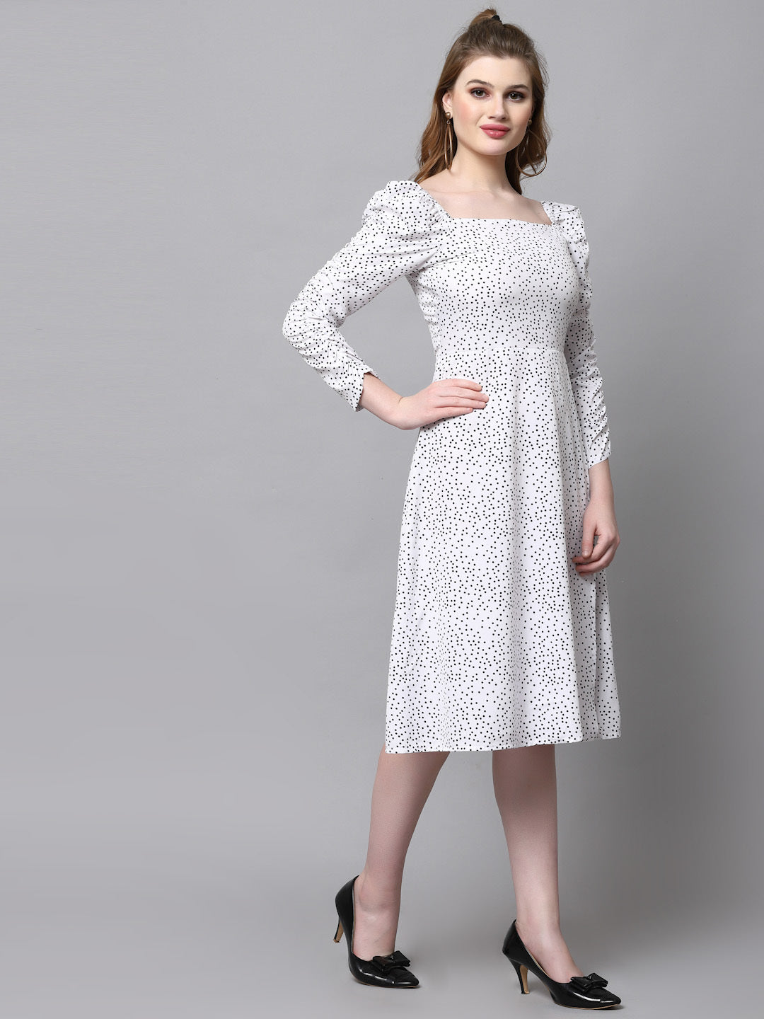 AAYU Women A-Line White Dress